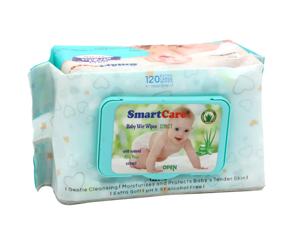 Shop Smart Care Baby Wet Wipes Aloe Vera 120Pcs at