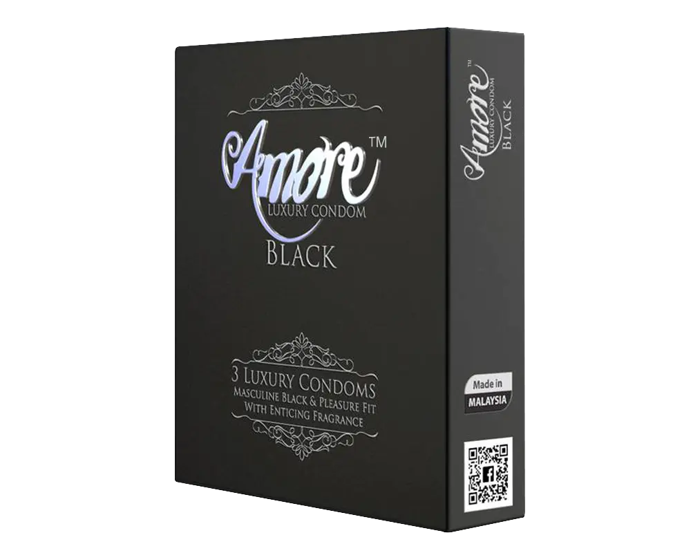 Amore Luxury Condom Black 3Pcs