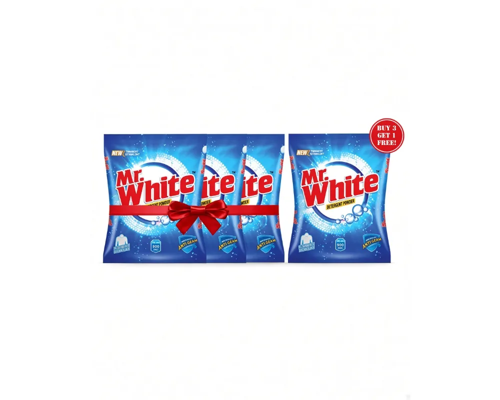 Mr.White Detergent Powder 200gm (Buy3 Get1 Free)