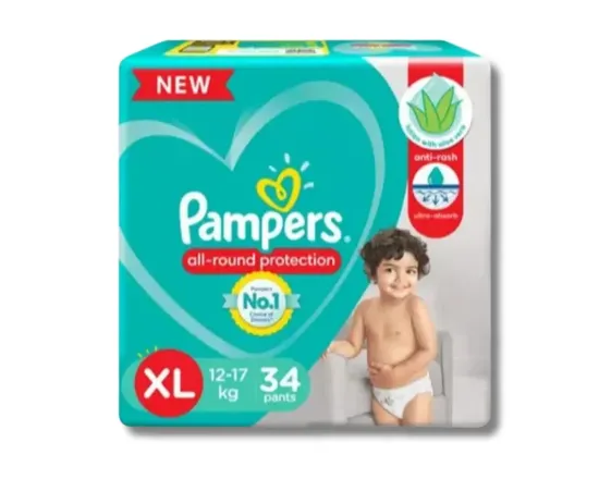 Shop Pampers Pants Diaper XL (12-17kg) 34Pcs at