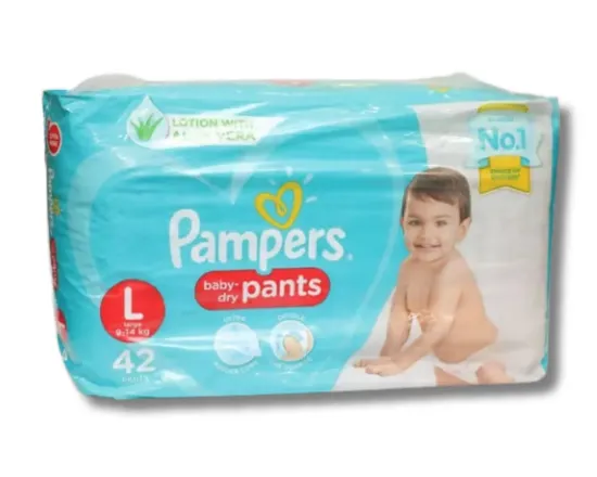 Shop Pampers Pants Diaper L (9-14kg) 42Pcs at