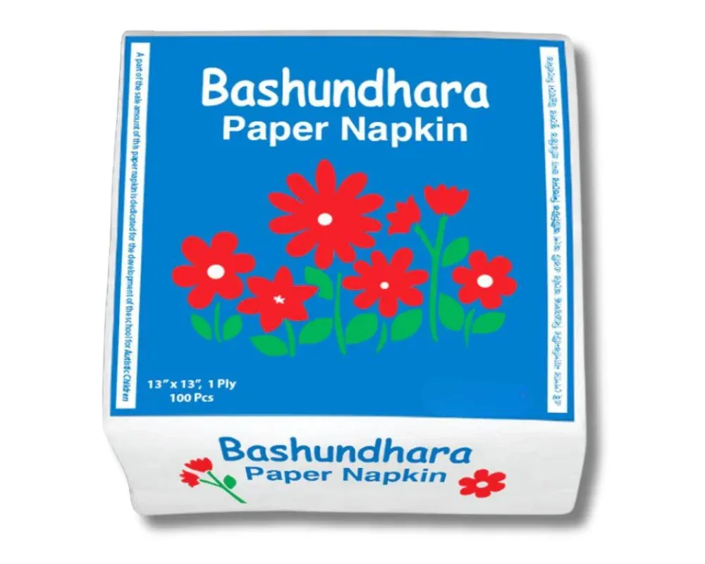 Bashundhara Paper Napkin 13" 1PlyX100Pcs (W)