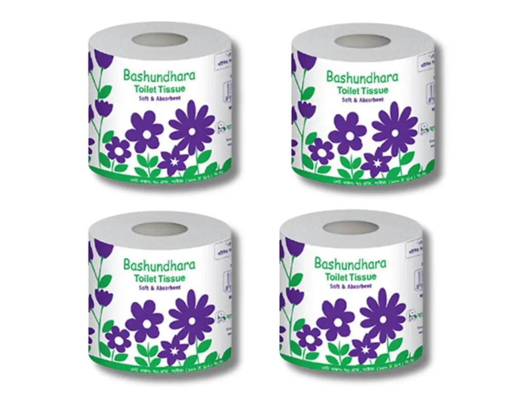Bashundhara Toilet Tissue White 4Pcs
